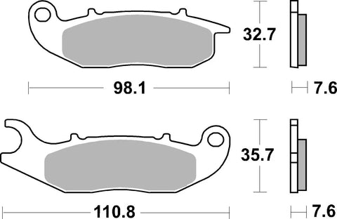 SBS Organic Front Brake Pads 228CT