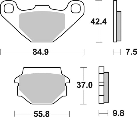 SBS Organic Front & Rear Brake Pads 135HF