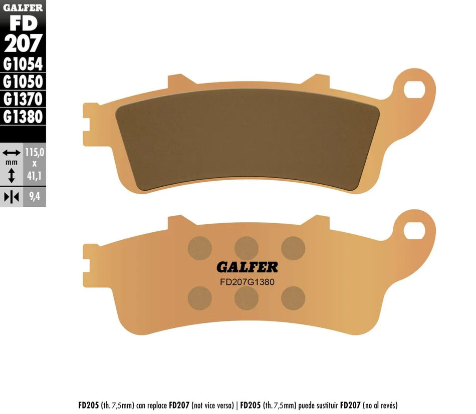 Galfer Sintered Metal Front & Rear Brake Pads FD207G1380