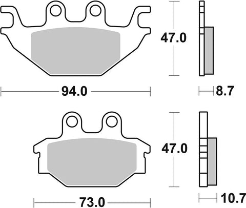 SBS Organic Front & Rear Brake Pads 810HF
