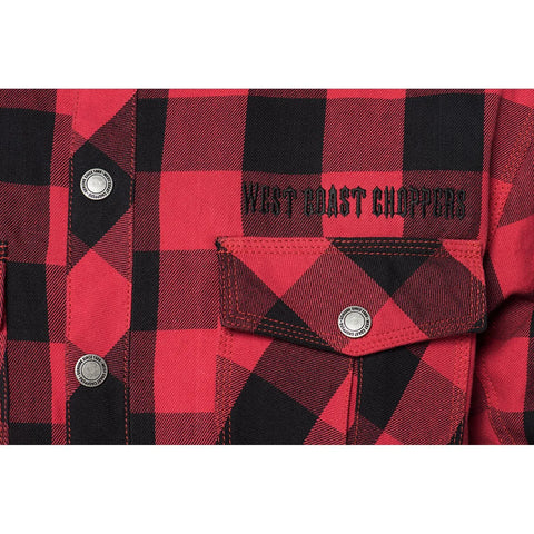 West Coast Choppers Dominator Riding Flannel Shirt Red/Black