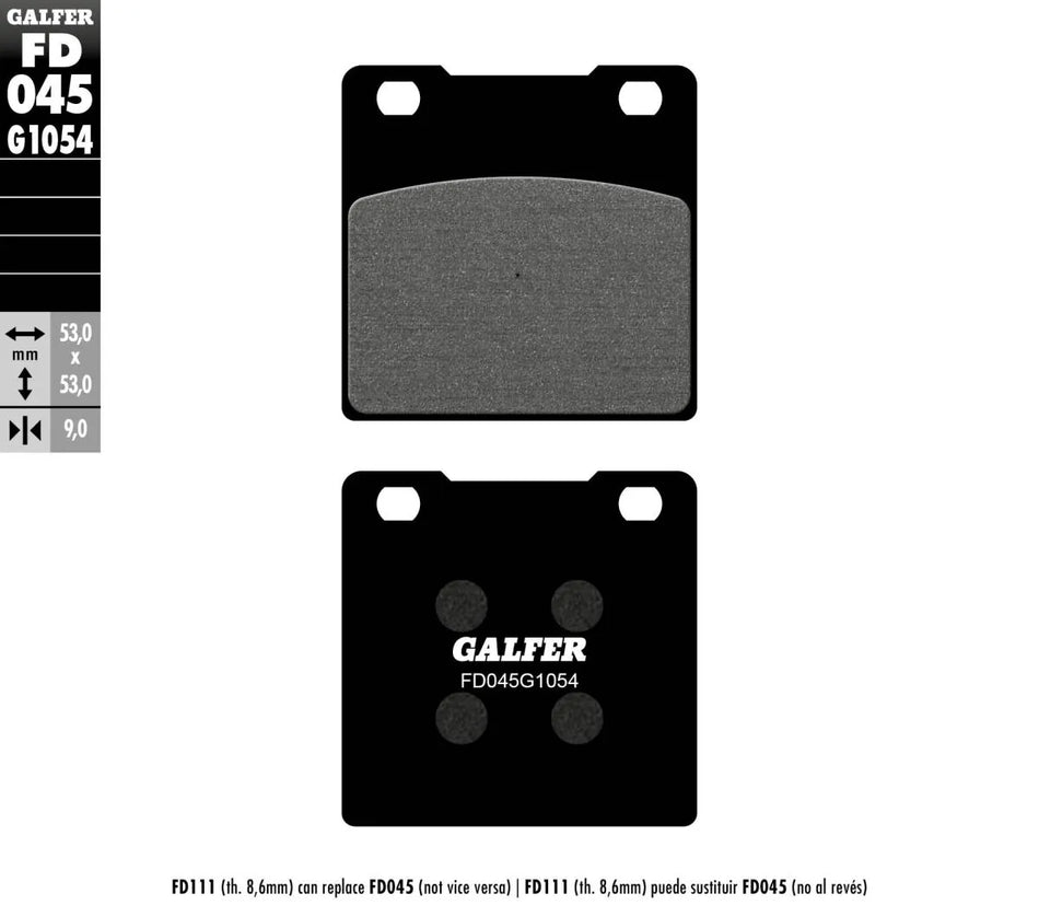 Galfer Sintered Metal Front Brake Pads FD045G1054