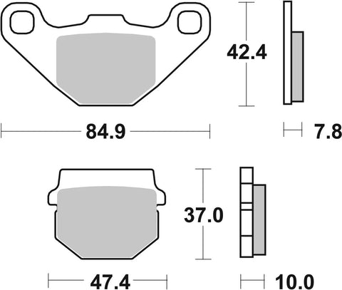 SBS Organic Front & Rear Brake Pads 102CT