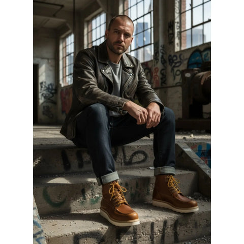 West Coast Choppers Rigid Boots Cognac