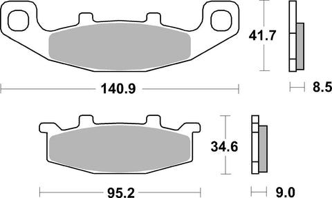 SBS Organic Front & Rear Brake Pads 597HF