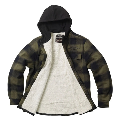 West Coast Choppers Hell Bent Flannel Jacket Olive/Black