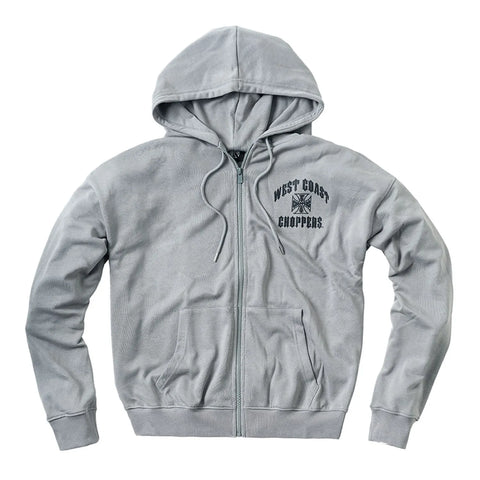 West Coast Choppers Iron Oversized Zip Hoodie Grey