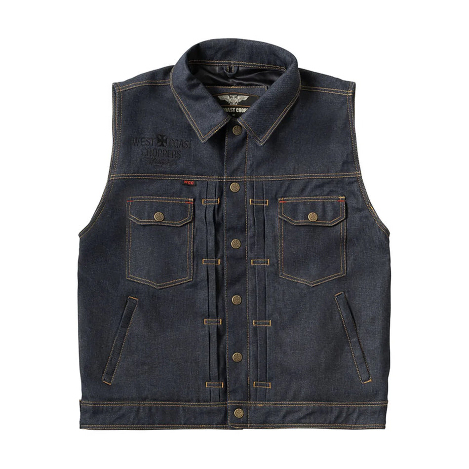 West Coast Choppers x 13 1/2 Dominator Raw Denim Riding Vest