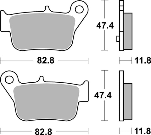 SBS Organic Rear Brake Pads 218HF
