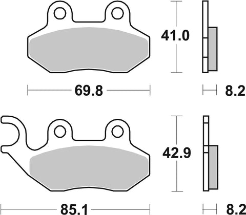 SBS Organic Front & Rear Brake Pads 140CT