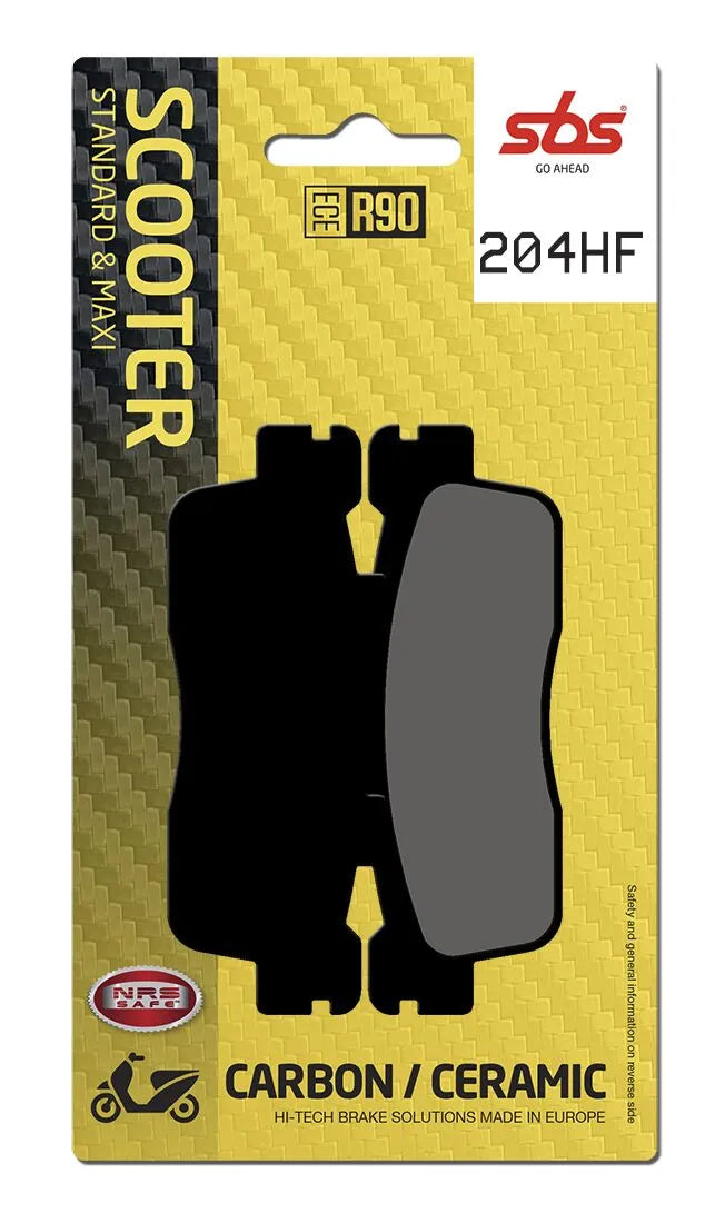 SBS Organic Front & Rear Brake Pads 204HF