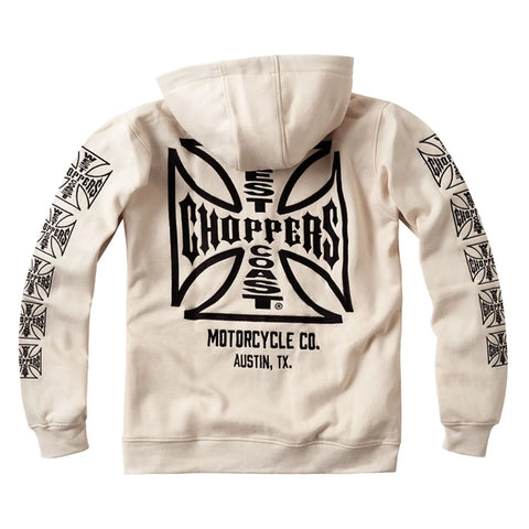 West Coast Choppers Dominator Zip Hoodie Cream