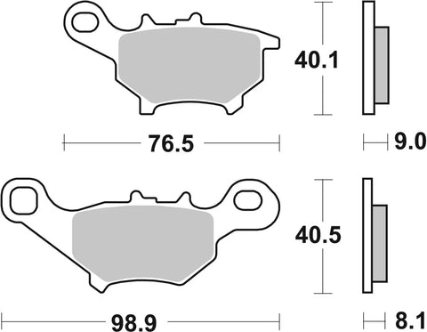 SBS Organic Front Brake Pads Yamaha CS 50 AC / YW 50 F / YW 50 FX 206HF