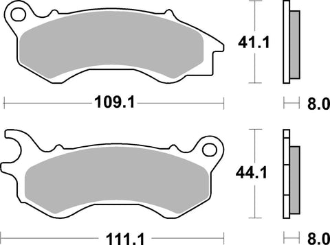 SBS Organic Front Brake Pads 205HF