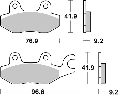 SBS Organic Front & Rear Brake Pads 119HF