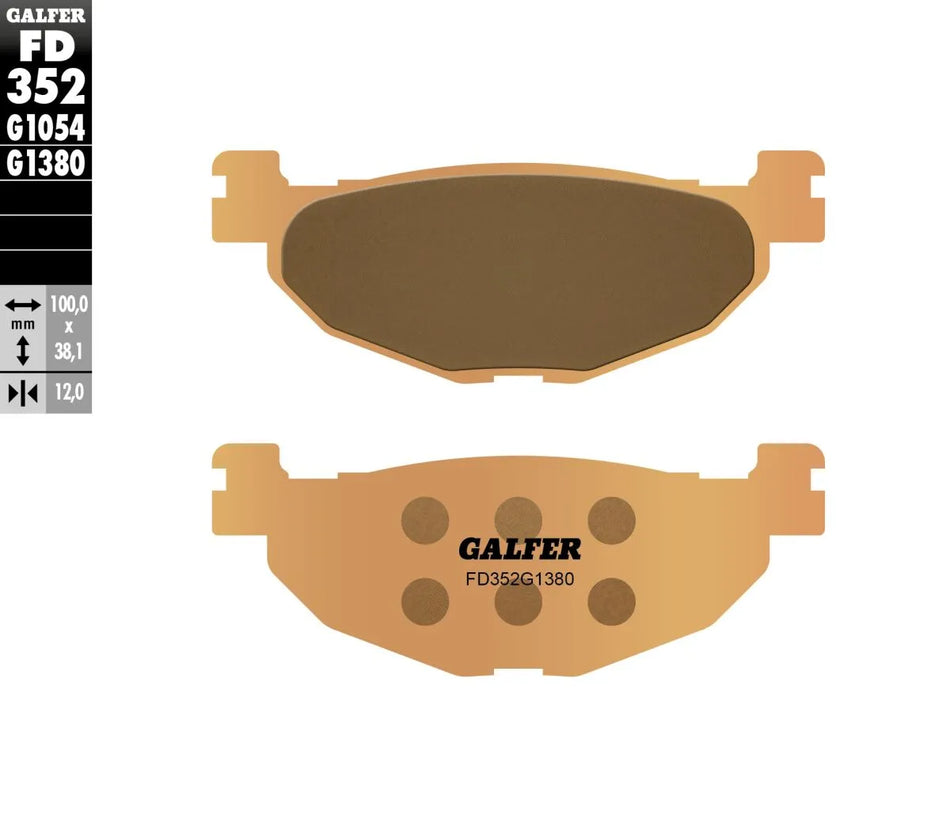 Galfer Sintered Metal Rear Brake Pads Yamaha XP 500 T-Max / XP 560 T-Max ABS / XP 500 T-Max ABS FD352G1380