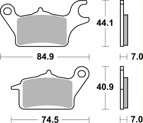 SBS Organic Front Brake Pads Kawasaki Z 125 925HF
