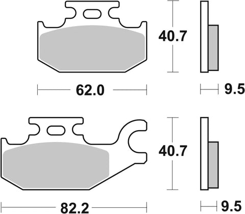 SBS Organic Rear Brake Pads 196HF