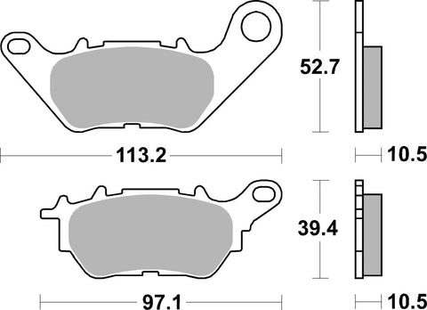 SBS Organic Rear Brake Pads Yamaha MW 300 ABS / YP 125 R ABS 230HF
