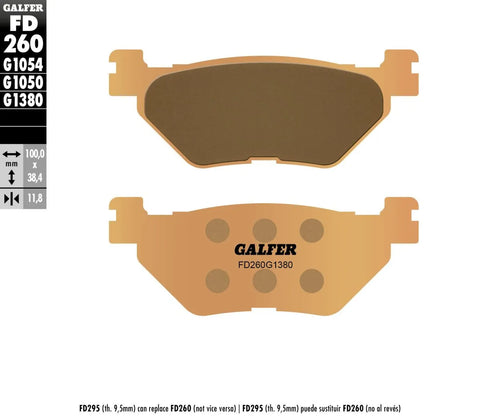 Galfer Sintered Metal Rear Brake Pads FD260G1380
