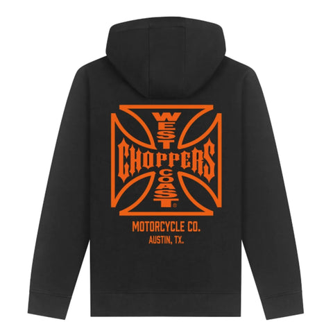 West Coast Choppers ATX Cross Hoodie Black/Orange