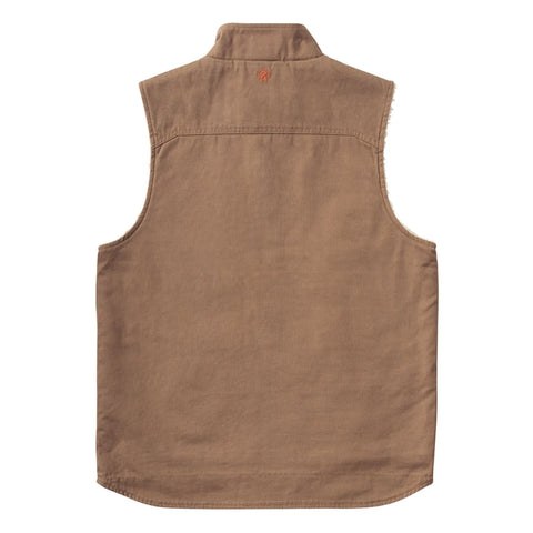 West Coast Choppers Sherpa Lined Canvas Work Vest Brown