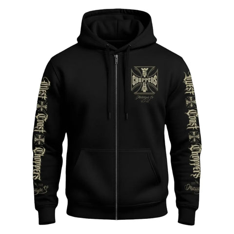 West Coast Choppers Gangscript Zip Hoodie Black