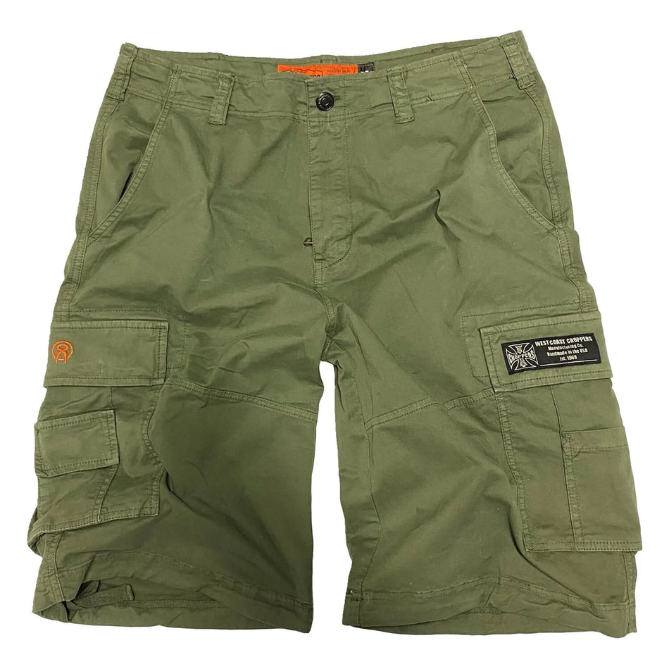 West Coast Choppers CFL Cargo Shorts Vintage Olive Green