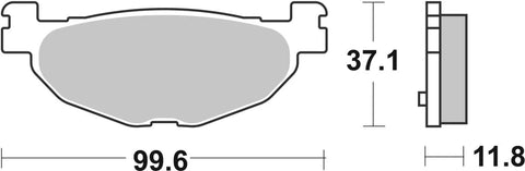 SBS Organic Rear Brake Pads 185HF
