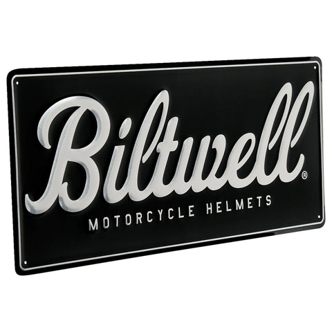 Biltwell Script Shop Sign Black/Aluminum