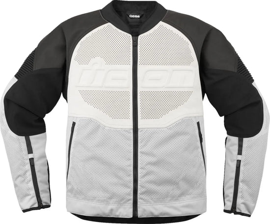 ICON Overlord 3 Leather Jacket Black/White