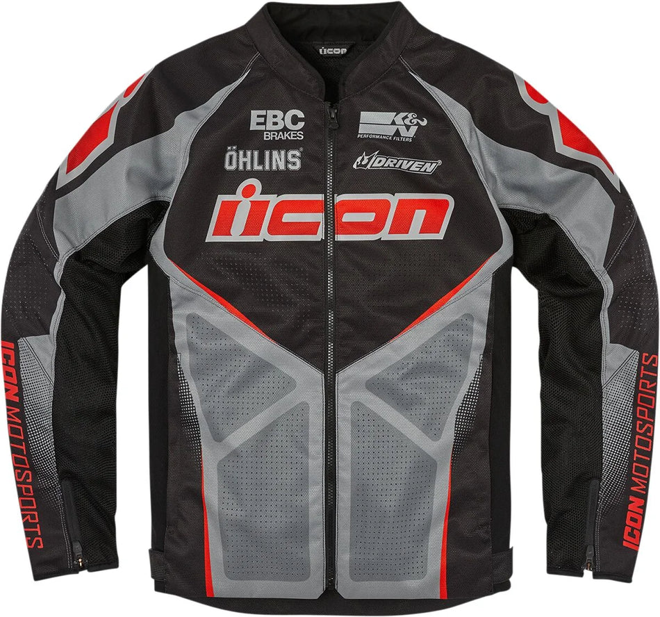 ICON Hooligan Ultrabolt Textile Jacket Black/Grey