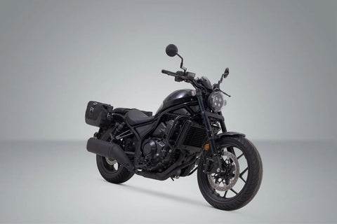 SW-Motech Legend Gear LC1 & LC 2 Side Bag System Black Edition — Honda Rebel