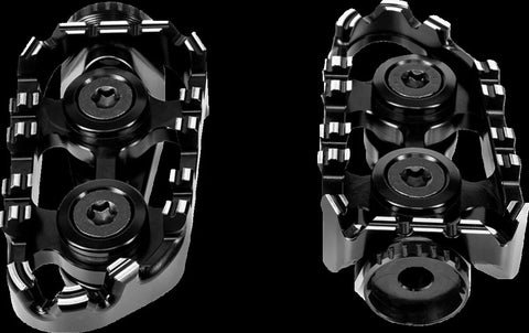 Gilles Tooling Tech-X Enduro Motorcycle Rider Footpegs Black (RGK-350-UF35-SET-B)