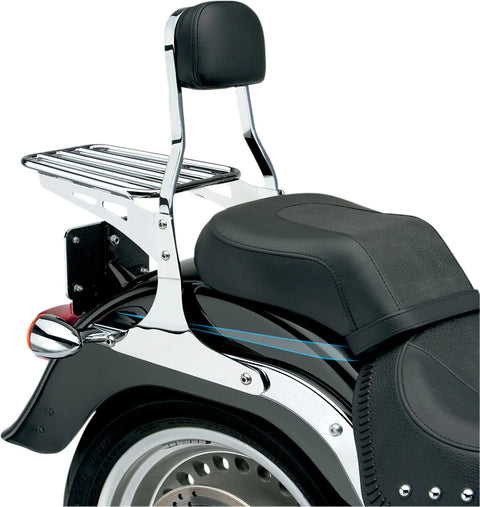 Cobra Short Square Sissy Bar Chrome with Pad (602-1201)