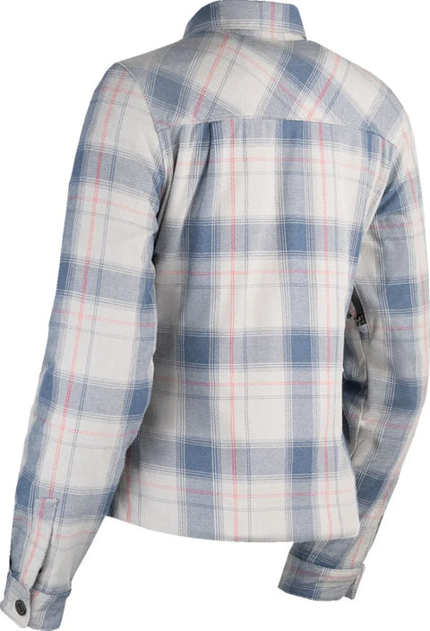 ICON Fallblock Women's Flannel Motorcycle Jacket Grey