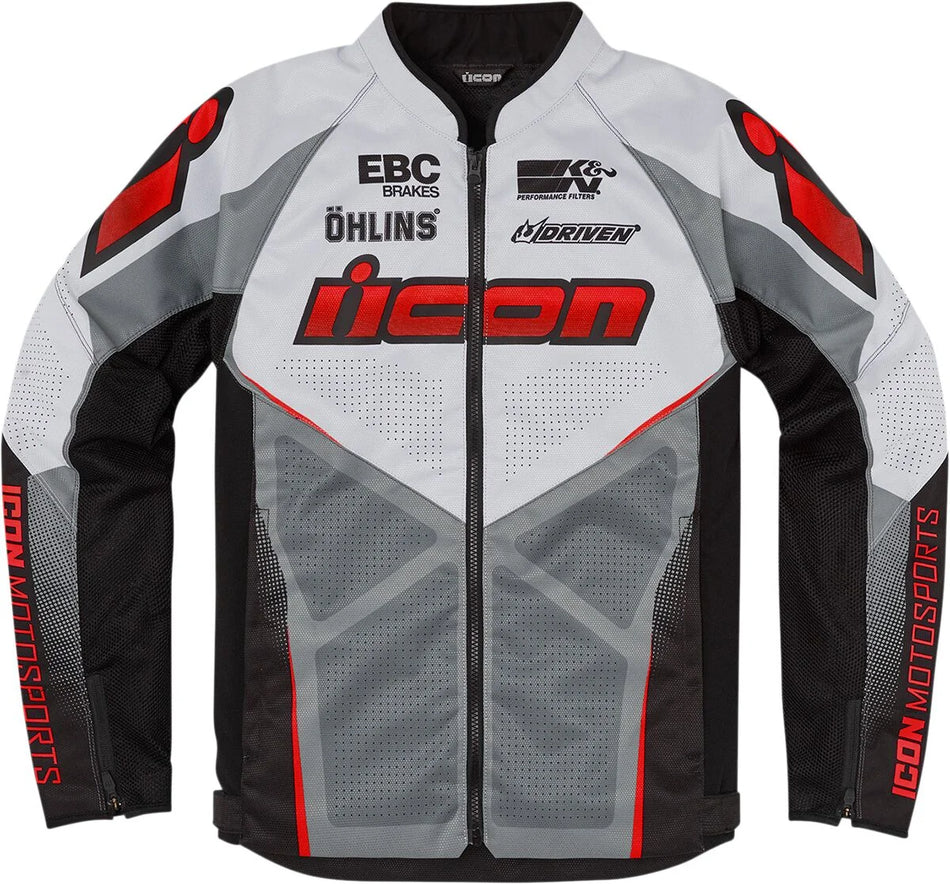 ICON Hooligan Ultrabolt Textile Jacket Red/Black/White