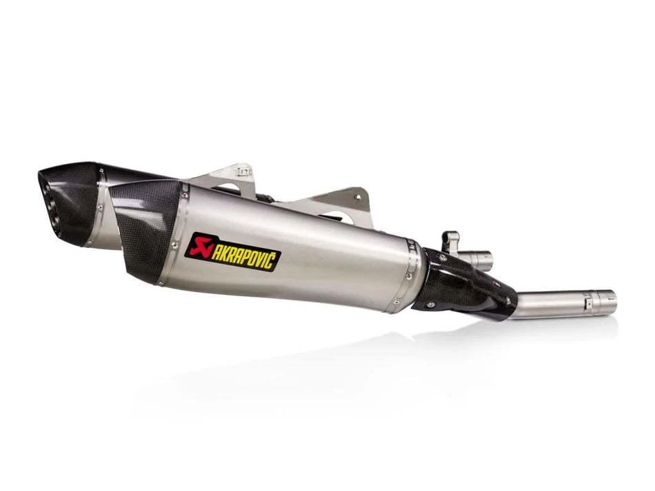 Akrapovic Slip-on Line Dual Muffler Titanium Carbon End Cap BMW