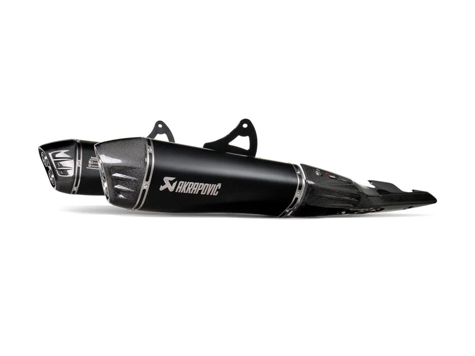Akrapovic Slip-on Line Dual Muffler Black Titanium Carbon End Cap