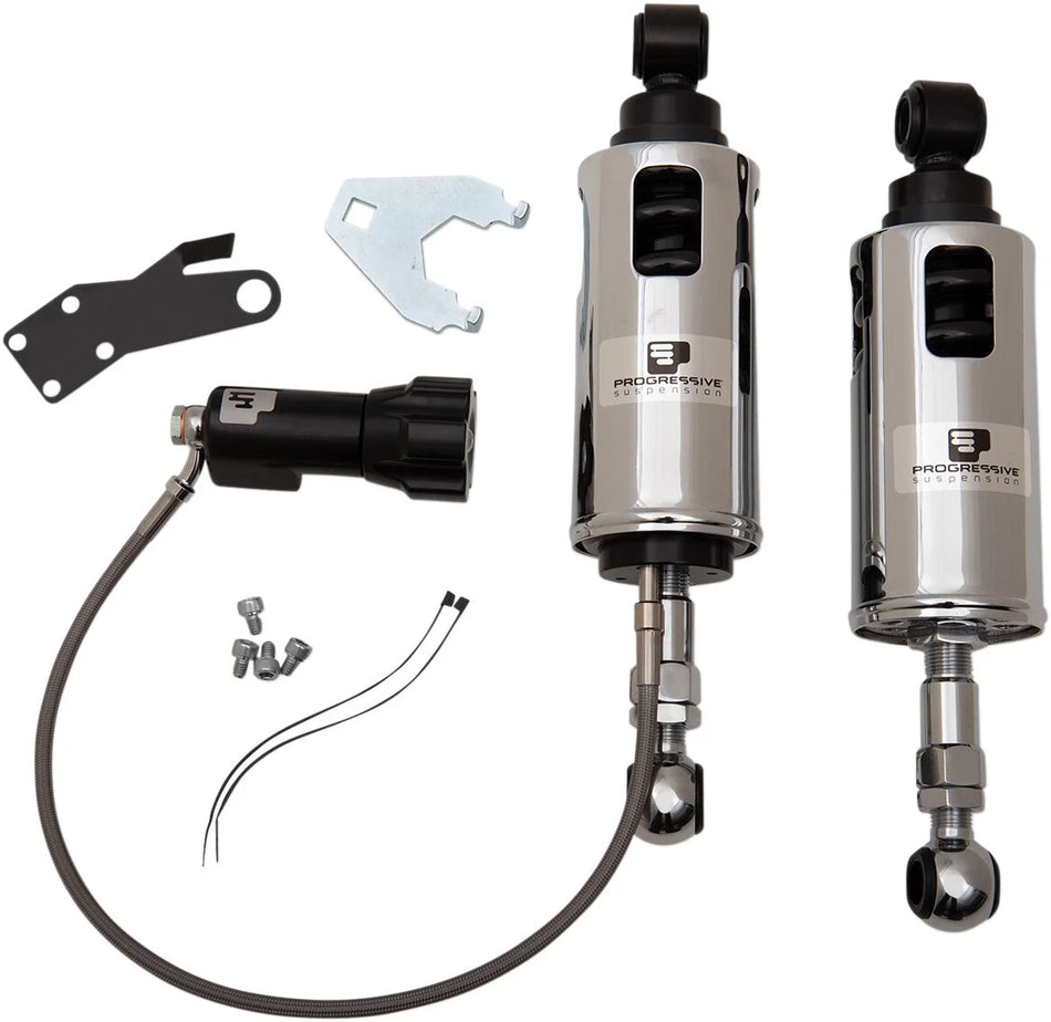 Progressive Suspension 422 Series Heavy-Duty Shocks with Remote Adjustable Preload Chrome