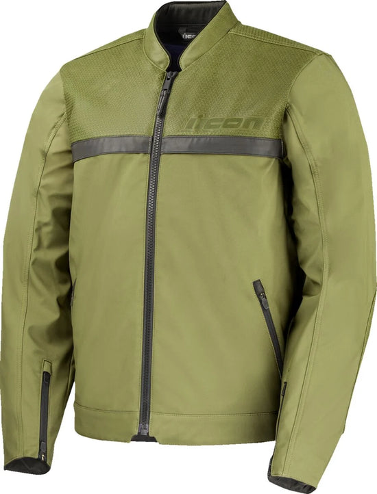 ICON Midhawk Men's Softshell Motorcycle Jacket Green
