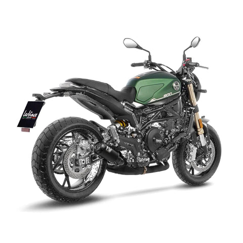 LeoVince LV-10 Full Black Slip-on Muffler Stainless Steel Ece Benelli Trail / Leoncino