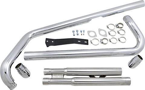 Cobra 2-into-2 Slash Down Hot Rod Speedster Exhaust System Chrome (2821)
