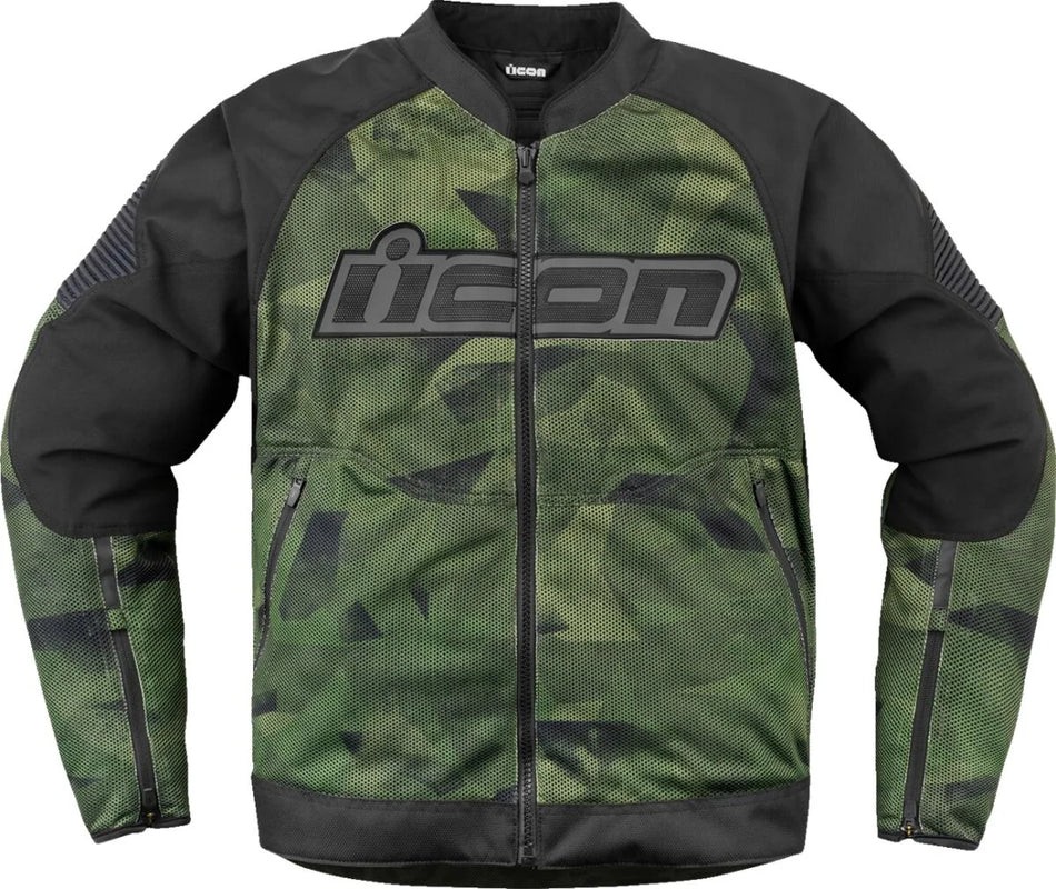 ICON Overlord 3 Mesh Textile Jacket Black/Camo Green