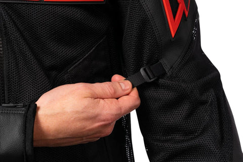 ICON Mesh AF CE Leather Jacket Black/Red