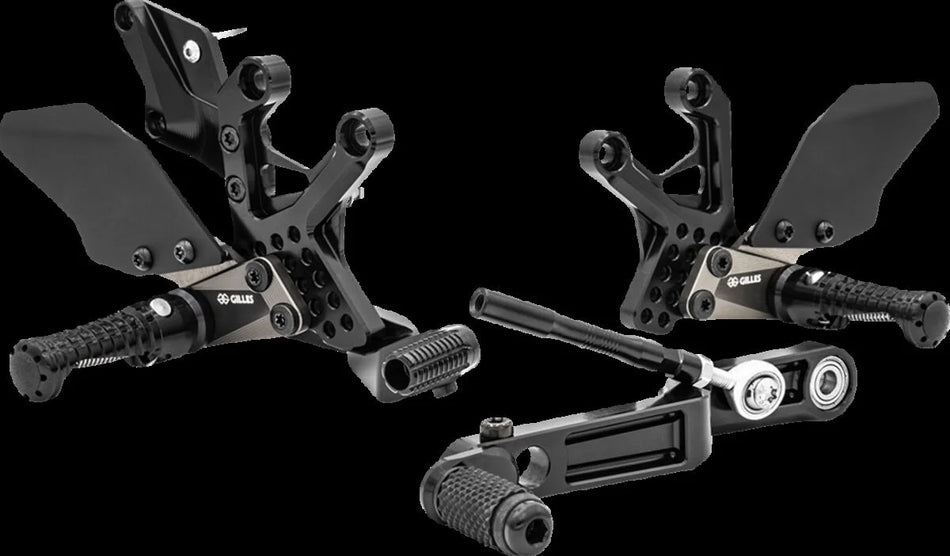Gilles Tooling AS31GT3 Adjustable Motorcycle Rearset Black
