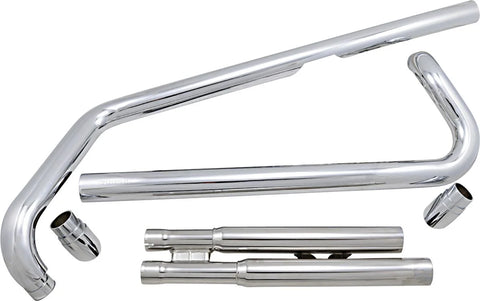 Cobra 2-into-2 Slash Down Hot Rod Speedster Exhaust System Chrome (2821)