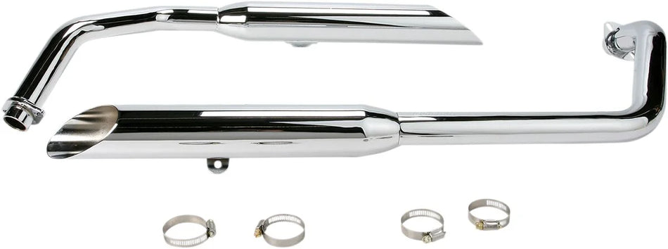 Cobra 2-into-2 Exhaust System Chrome with Slash Cut Tips (1374SC)