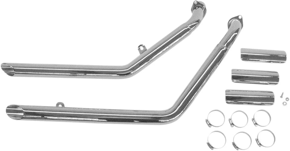 Cobra 2" Drag Pipe Slash Cut Exhaust System Chrome (1266)