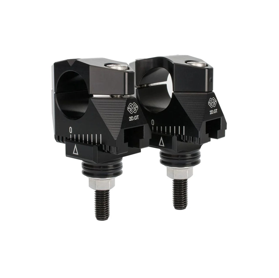 Gilles Tooling 2DGT Adjustable Handlebar Risers Black (2DGT-02-09)